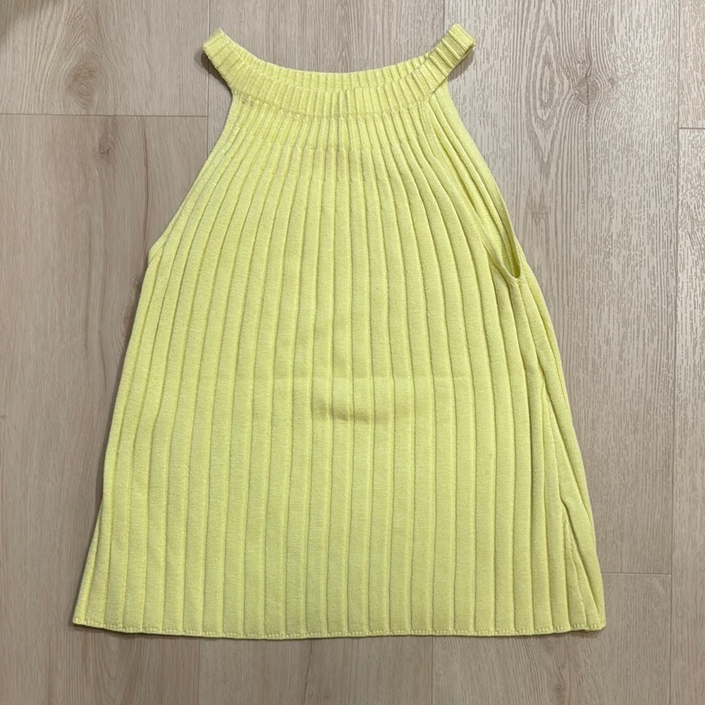 Anthropologie Yellow Ribbed Tank Top - Picture 2 of 5